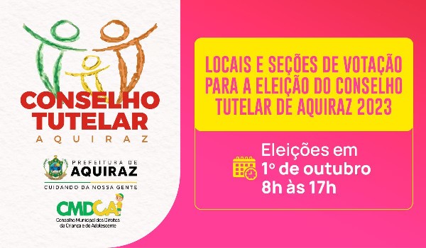 CONFIRA OS LOCAIS DE VOTAÇÃO DA ELEIÇÃO DO CONSELHO TUTELAR DE PALHOÇA 2019  - CMDCA